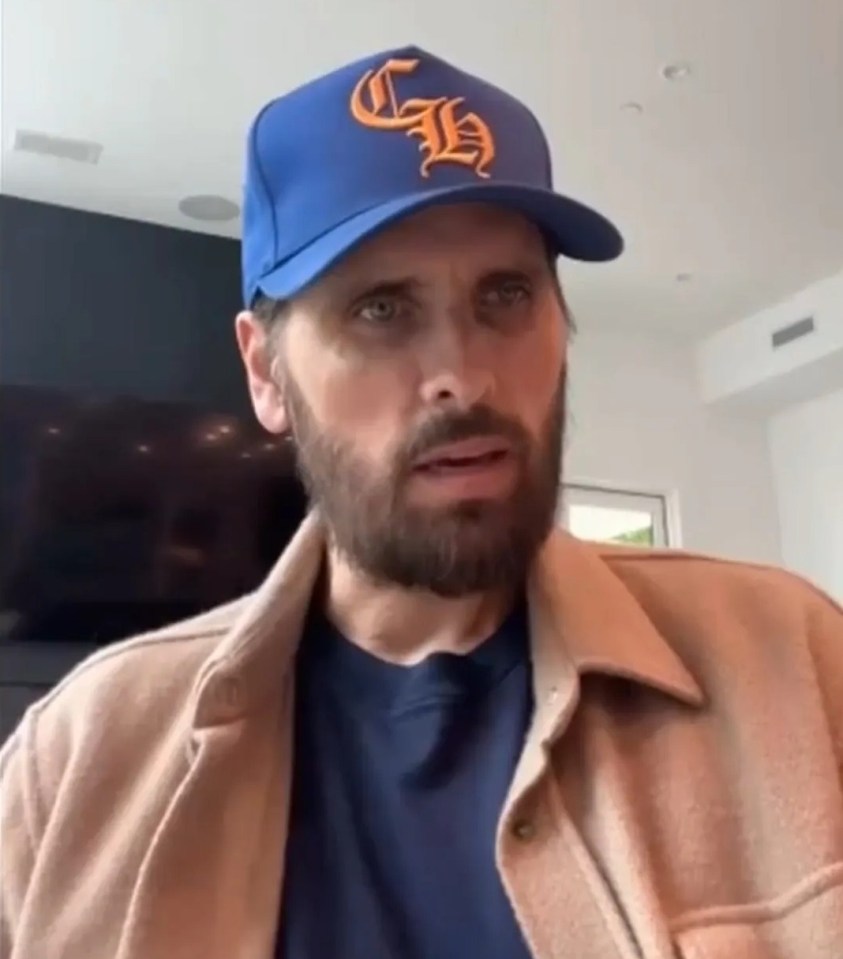 Scott Disick in a video, appearing concerned.