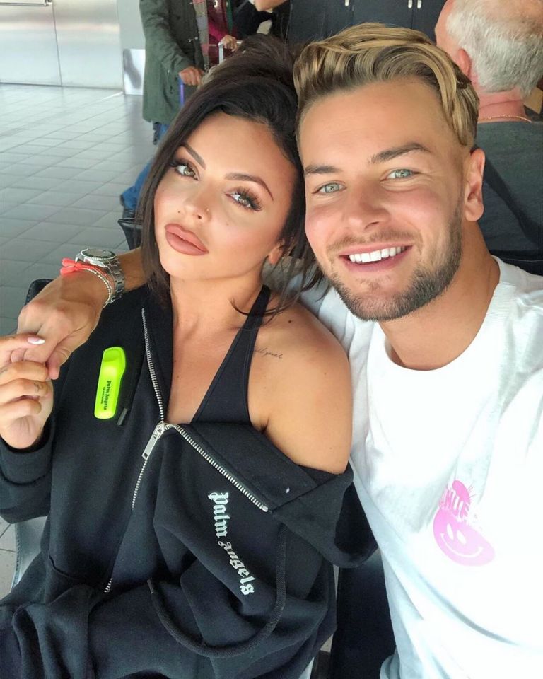 Chris Hughes and Jesy Nelson at the airport.
