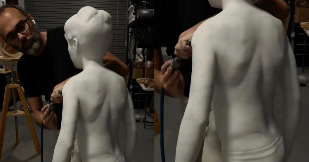 Artist Produces Real-Size Sculpture of His Son