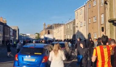 Shocking moment Ayr United and Partick Thistle fans clash on residential streets before crucial play-off decider