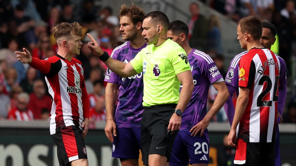 Referee Jarred Gillett brought both sets of players off to the side of the pitch