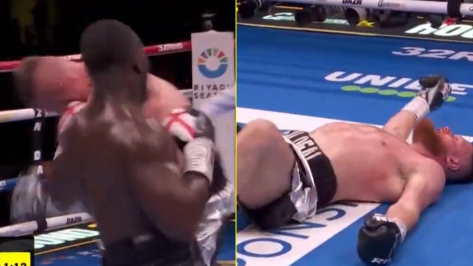 Junior flattened Jamieson with a crushing shot in the third round