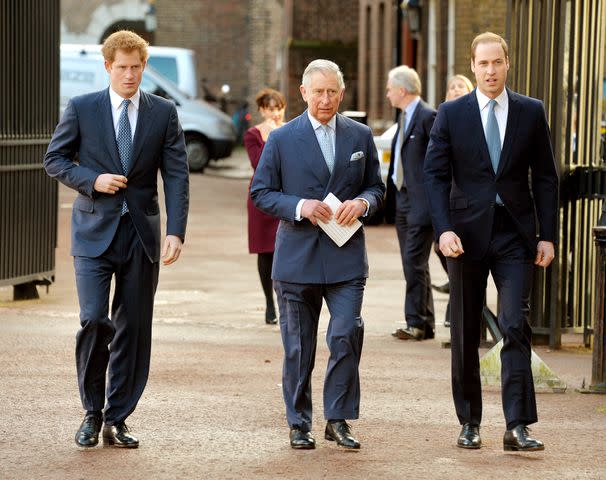 John Stillwell - WPA Pool/Getty images Prince Harry, Prince Charles, and Prince William on February 13, 2014