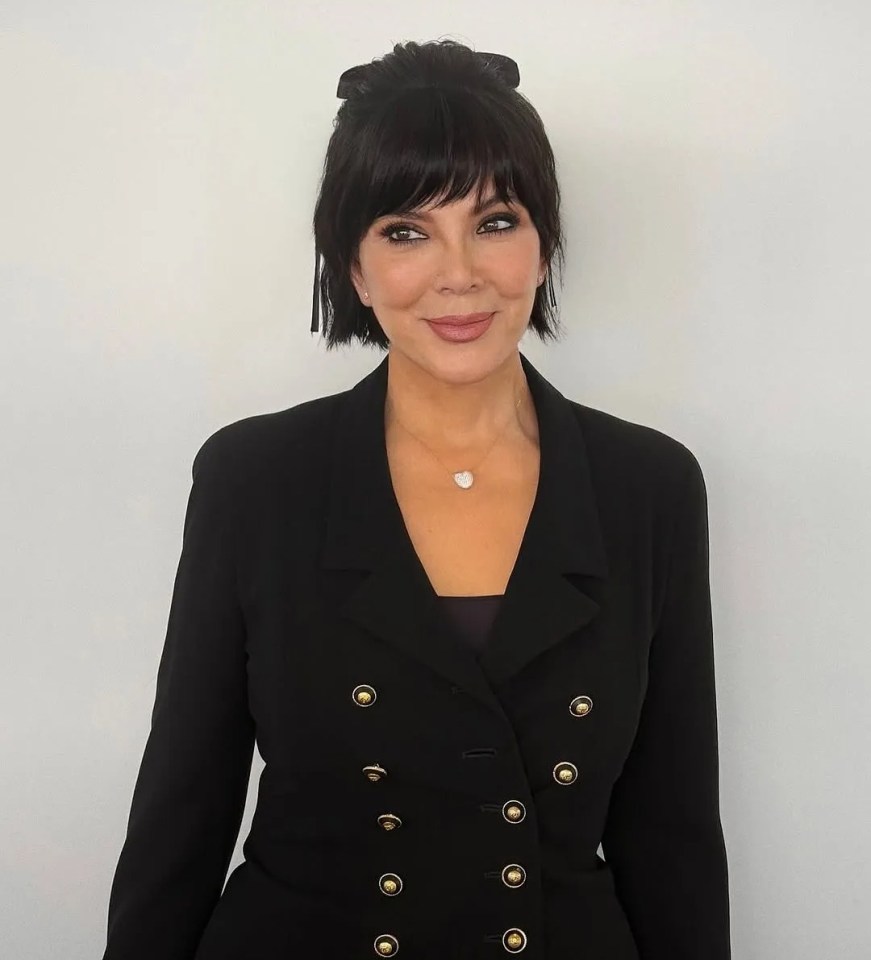 Kris Jenner in a black blazer.