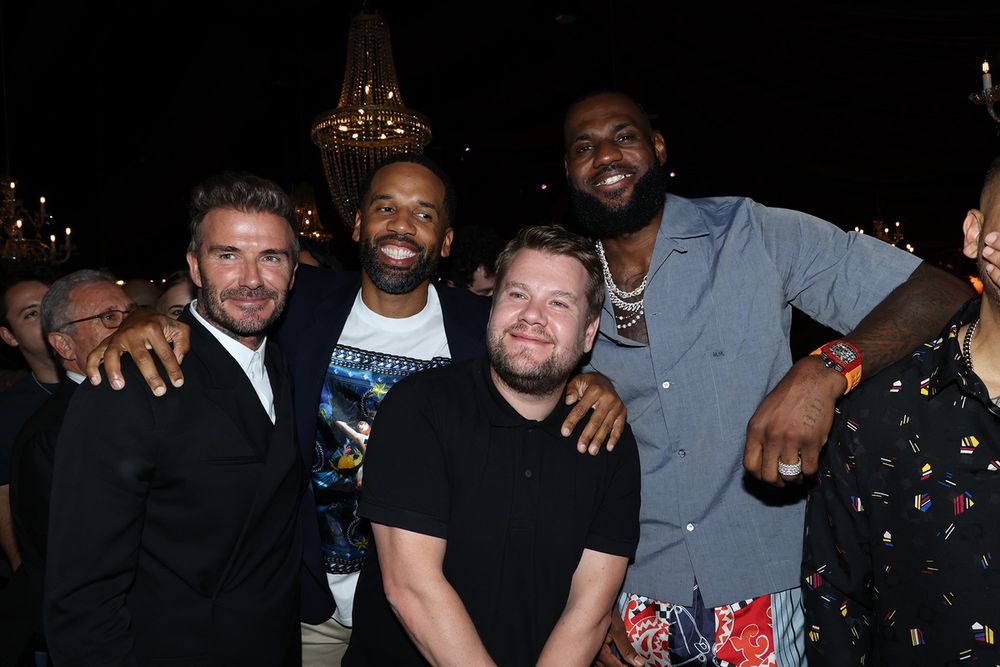 David Beckham, Maverick Carter, James Corden, Lebron James 