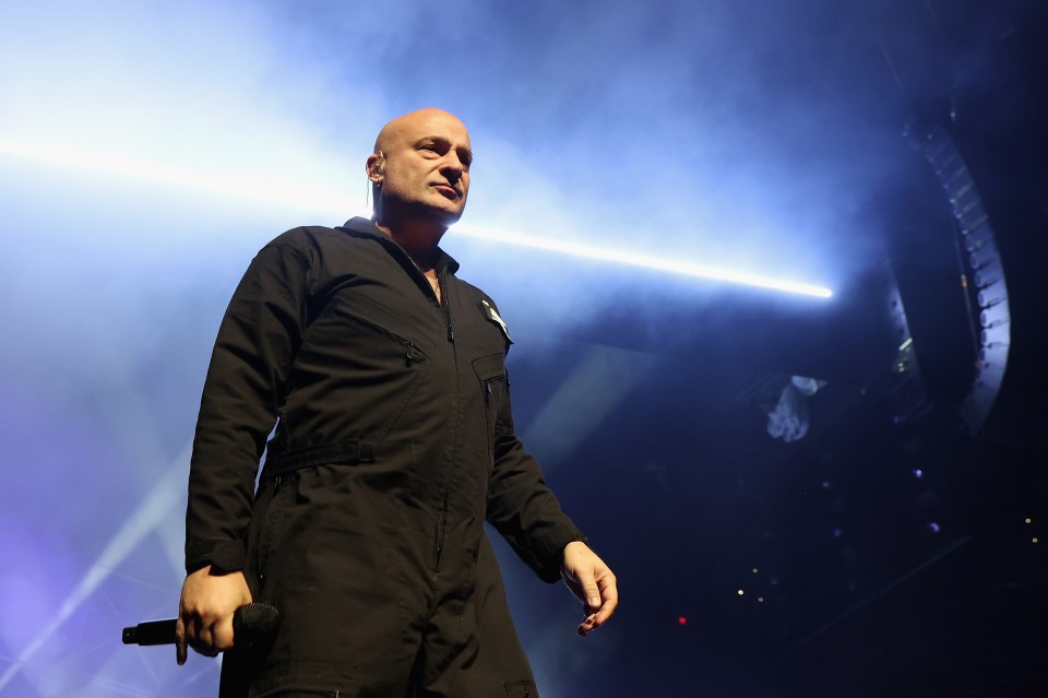 David Draiman of Disturbed performing.