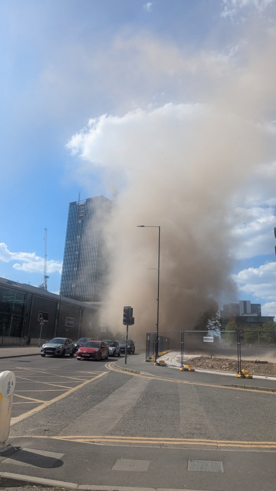Dust devil in Manchester city center.