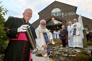 Father Peter Weatherby (holding shovel) said 