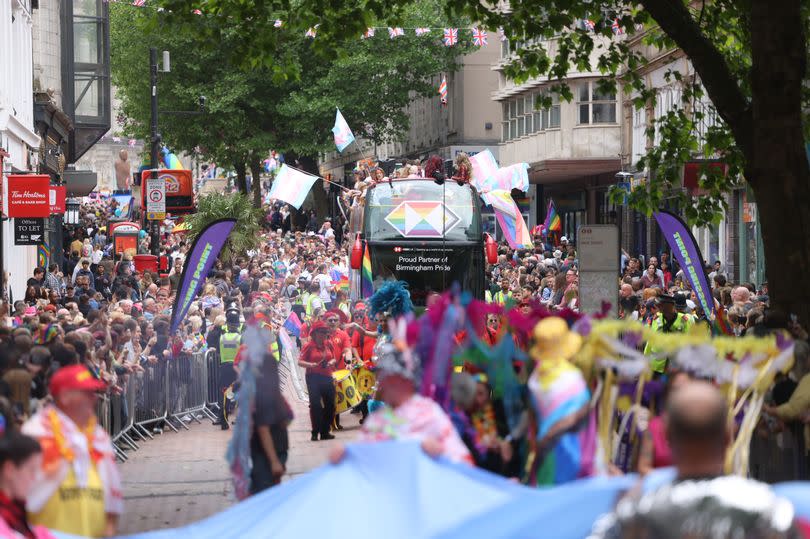 Birmingham Pride festival 2025 is chance for the LGBTQ+ community and its allies to come together and celebrate. Pictured: The parade on May 24