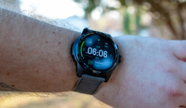 TicWatch Atlas on wrist showing primary display