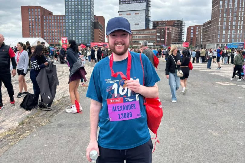 Runners at the Great Birmingham Run 2025. Pictured: Local democracy reporter Alex Brock at the finish line -Credit:Alex Brock