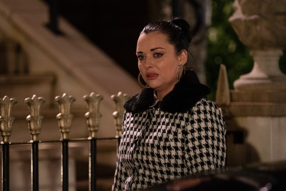 Whitney Dean from EastEnders looking upset.