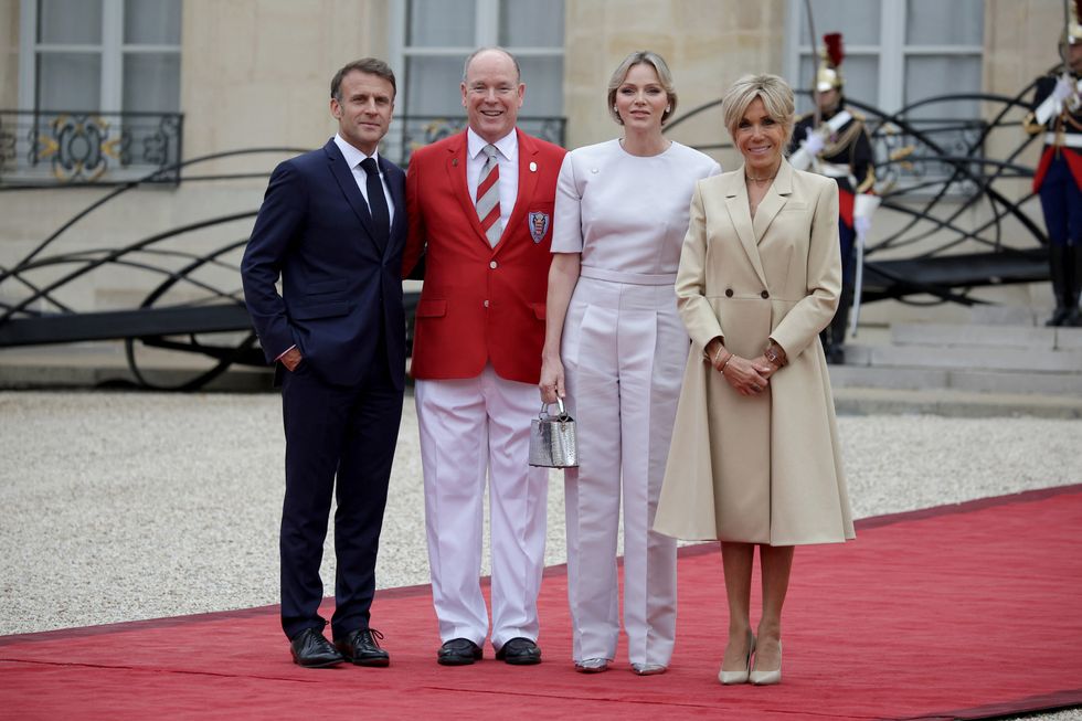 Emmanuel Macron, First Lady Brigitte Macron, Prince Albert and Princess Charlene
