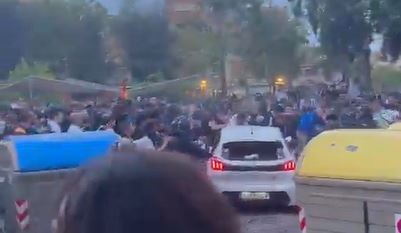 Before driving into a crowd in a terrifying moment