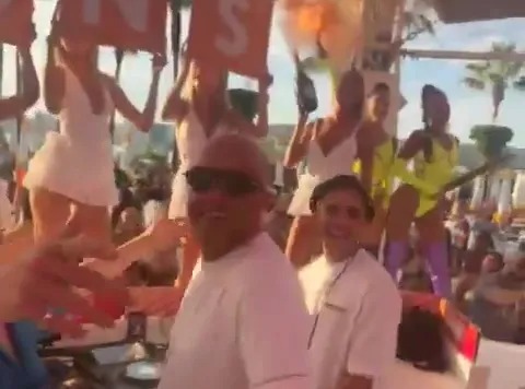 Slot was also seen celebrating the title triumph at Ocean Beach