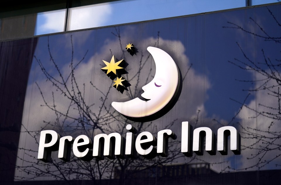 Premier Inn logo on a building.
