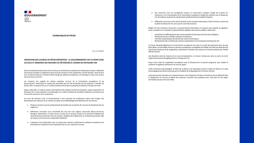 France's 'communique' to Britain