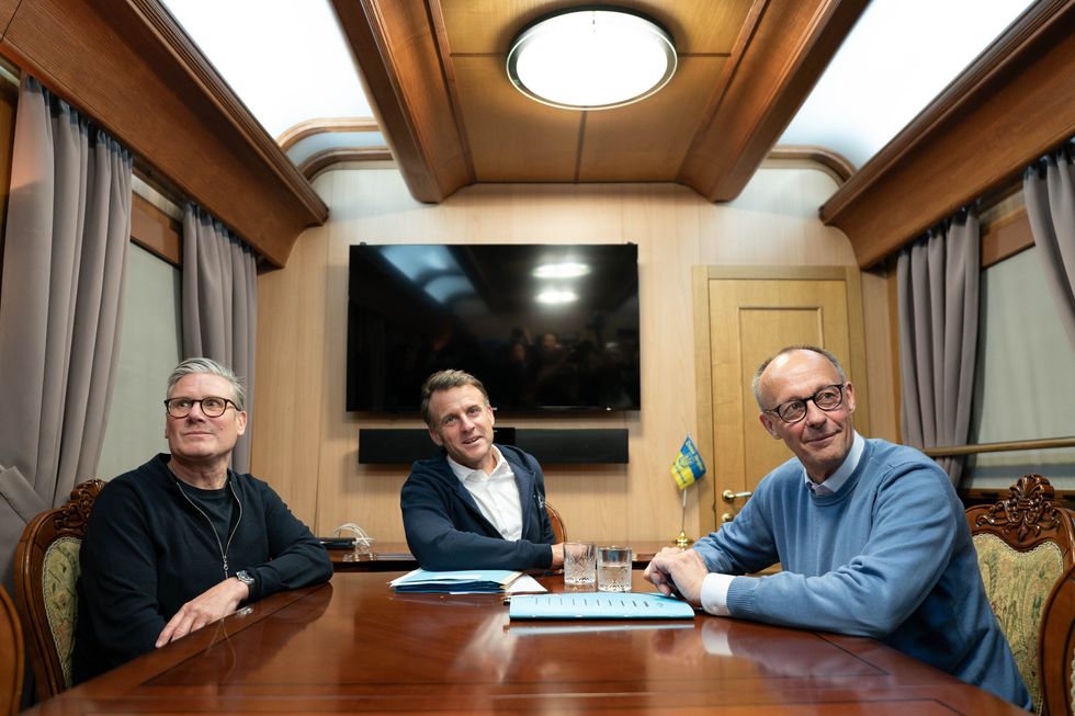 Friedrich Merz, Keir Starmer and Emmanuel Macron