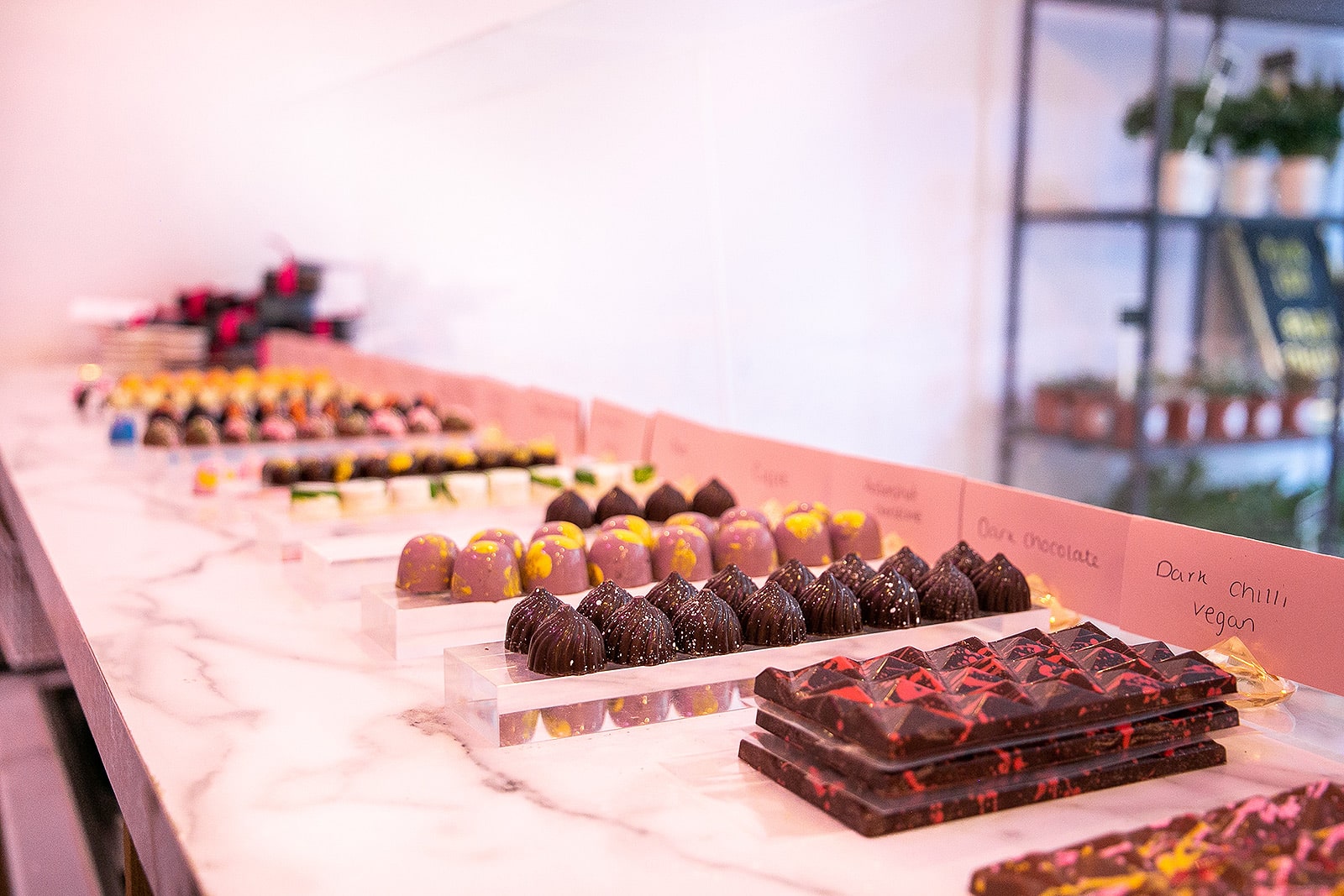 selection of chocolates on counter