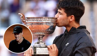 Carlos Alcaraz reacts to being labelled the favourite for the French Open ahead of Jannik Sinner clash