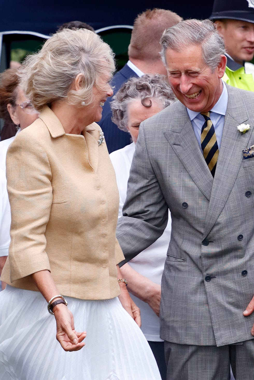 prince charles, prince of wales looks on at camilla, duchess of cornwall