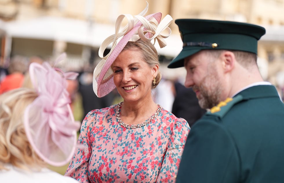 london, england may 20: sophie, duchess of edinburgh greets guests during a royal garden party at buckingham palace on may 20, 2025 in london, england. (photo by aaron chown wpa pool / getty images)