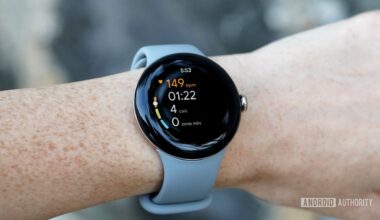 A Google Pixel Watch 2 displays a user's heart rate zones during a workout.