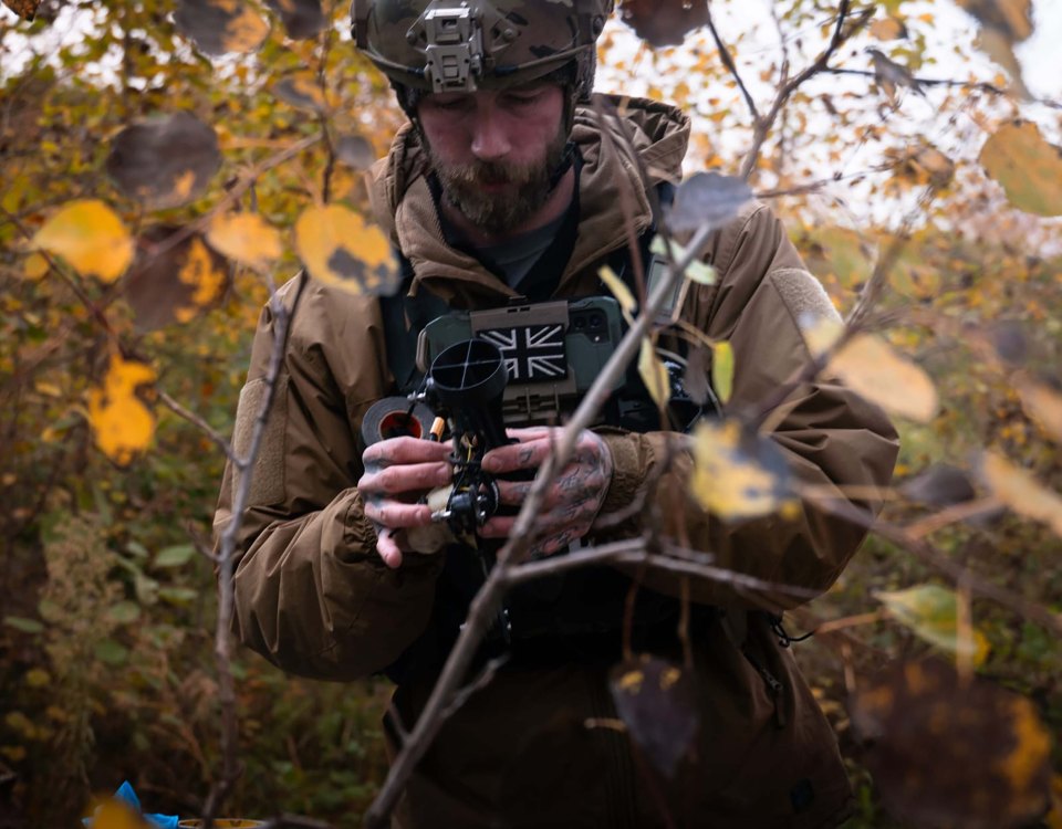 A British man clearing landmines in Ukraine.