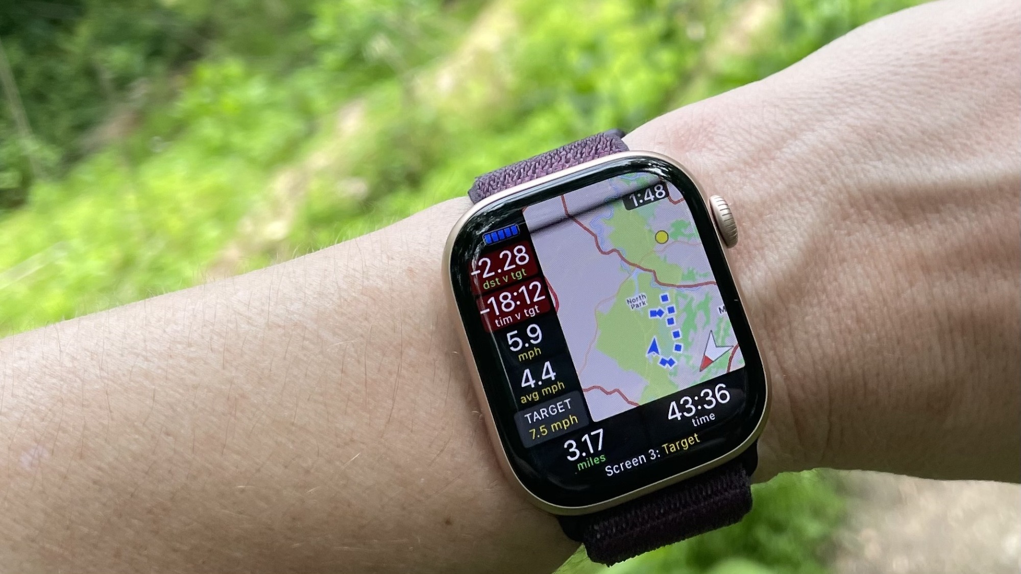 apple watch showing map