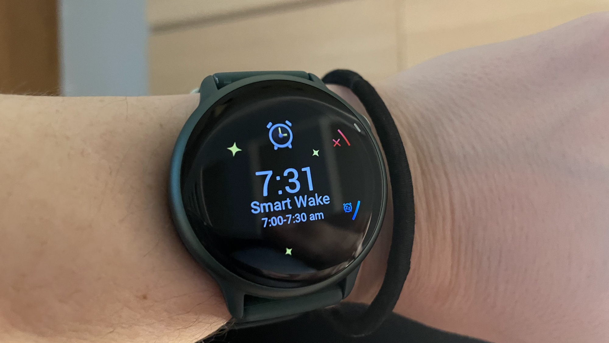 Smart wake alarm going off