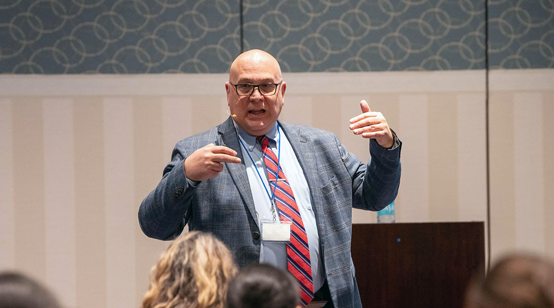 Dr. James Galvin speaking at the Florida Society of Neurology annual meeting.