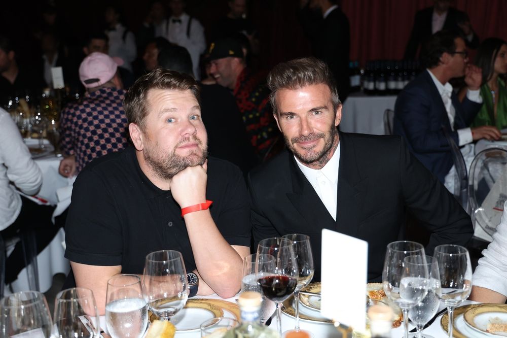 James Corden and David Beckham 