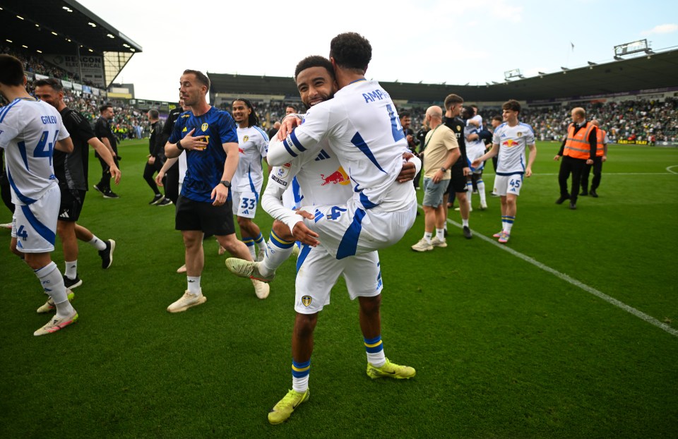 Ampadu mobbed his teammates throughout the celebrations