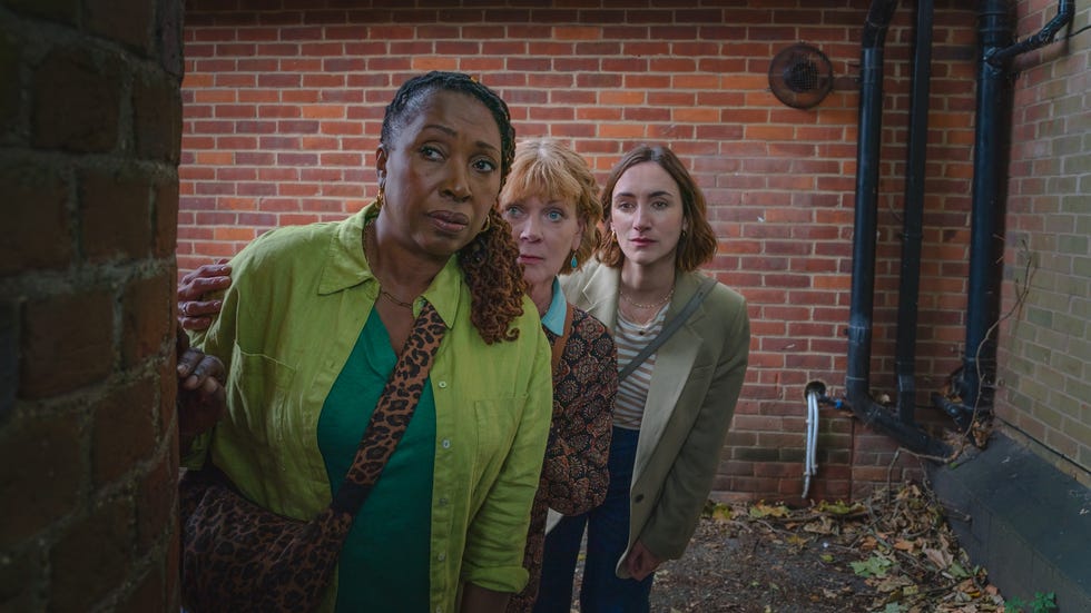 jo martin as suzie harris, samantha bond as judith potts and cara horgan as becks starling, marlow murder club season 2