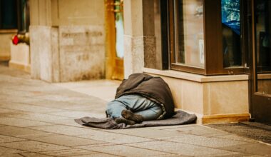 a person experiencing homelessness on the street