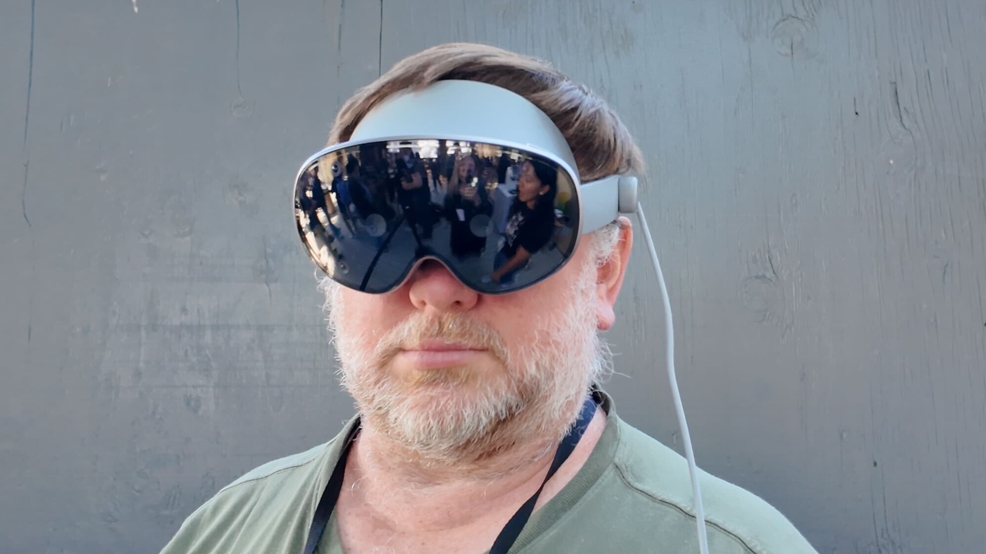 man wearing Project moohan headset