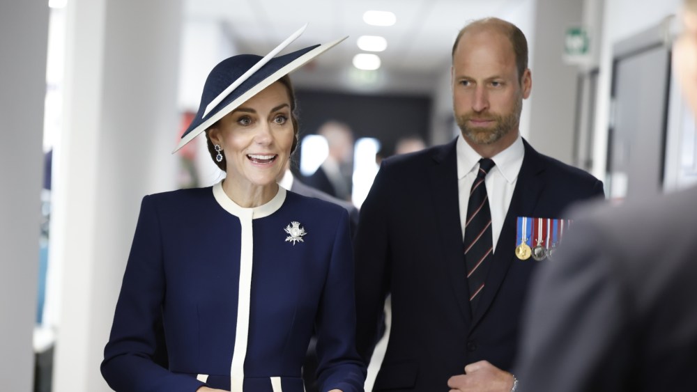 GLASGOW, SCOTLAND - MAY 22: The Prince and Princess of Wales, known as the the Duke and Duchess of Rothesay when in Scotland, attend the naming ceremony for HMS Glasgow, at the BAE Systems shipyard in Scotstoun, on May 22, 2025 in Glasgow, Scotland. In June 2021, The Princess was appointed as the Sponsor of HMS Glasgow, a state-of-the-art Type 26 anti-submarine frigate, designed to provide protection to the UK's nuclear deterrent and aircraft carriers. (Photo by Andy Barr - WPA Pool/Getty Images)