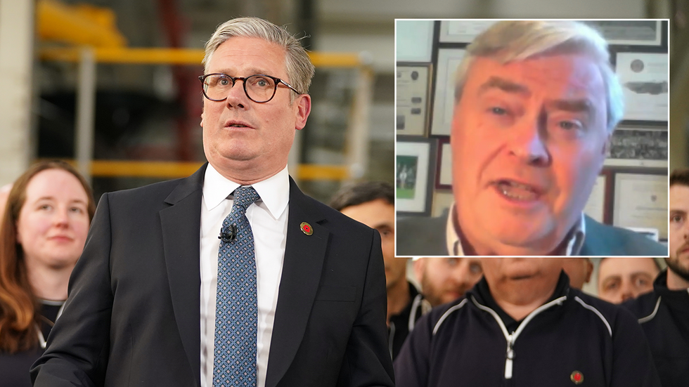 Keir Starmer with an inset image of David Campbell Bannerman