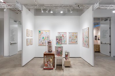 An installation view of Simone Mantellassi's work at KIPNZ's booth at NADA New York 2025.