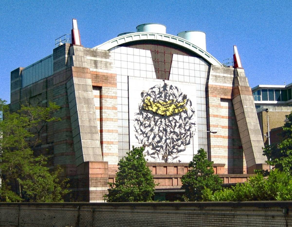 Postmodern entrance to the Limehouse Link Tunnels in London