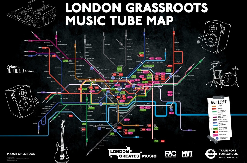 New London Grassroots Music Venues Tube Map Released