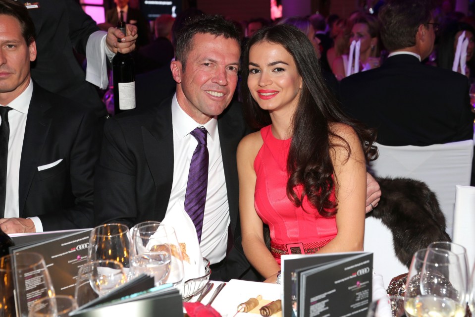 Lothar Matthaeus and his wife Anastasia Klimko at an awards ceremony.