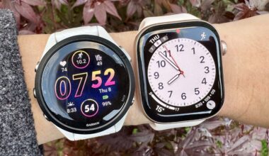 a photo of the Garmin Forerunner 265 and Apple Watch 10