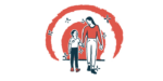 A woman is shown walking hand-in-hand with a child.