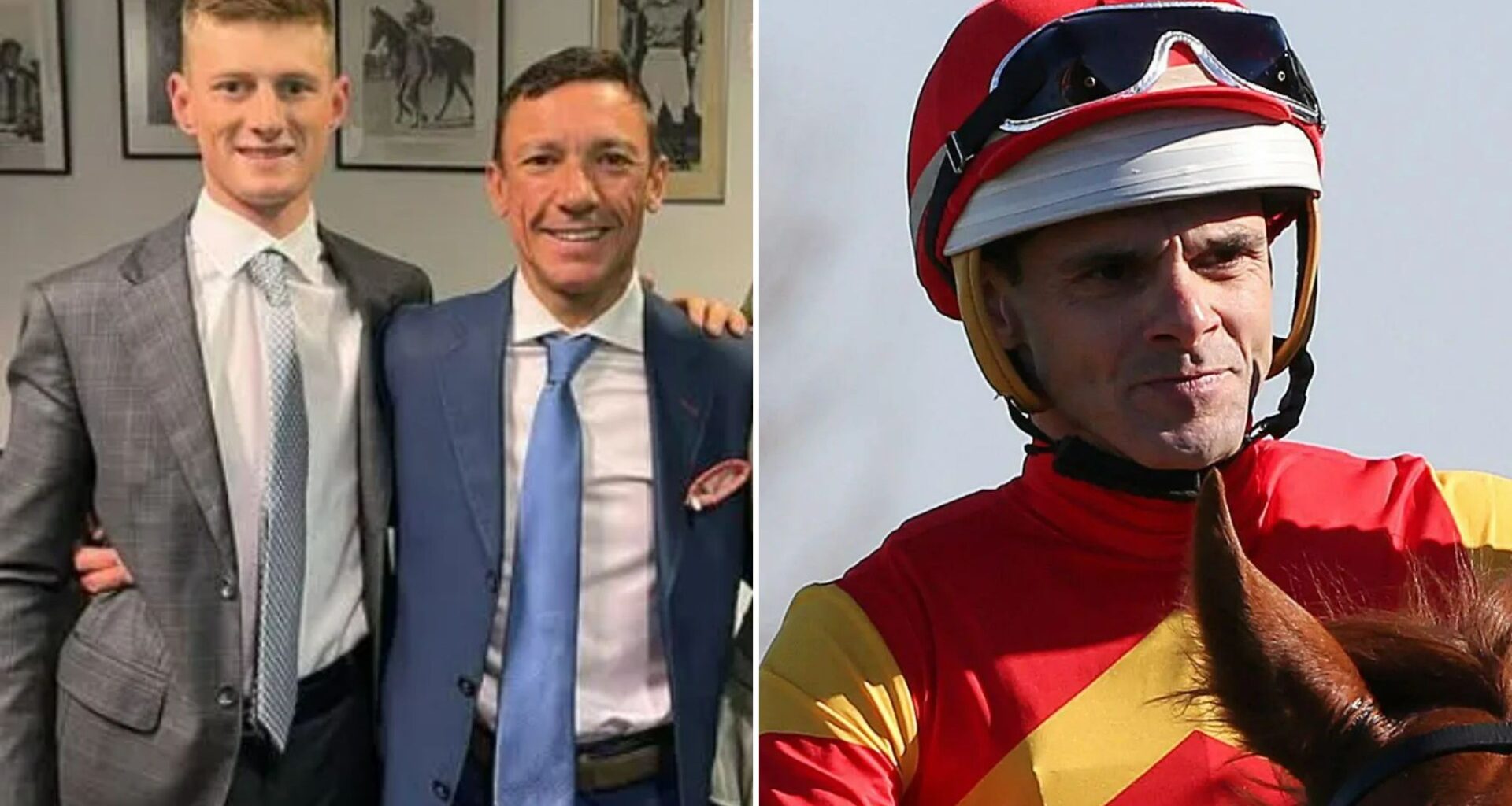 Explosive fight breaks out between two jockeys with one rushed to hospital for treatment after post-race bust-up