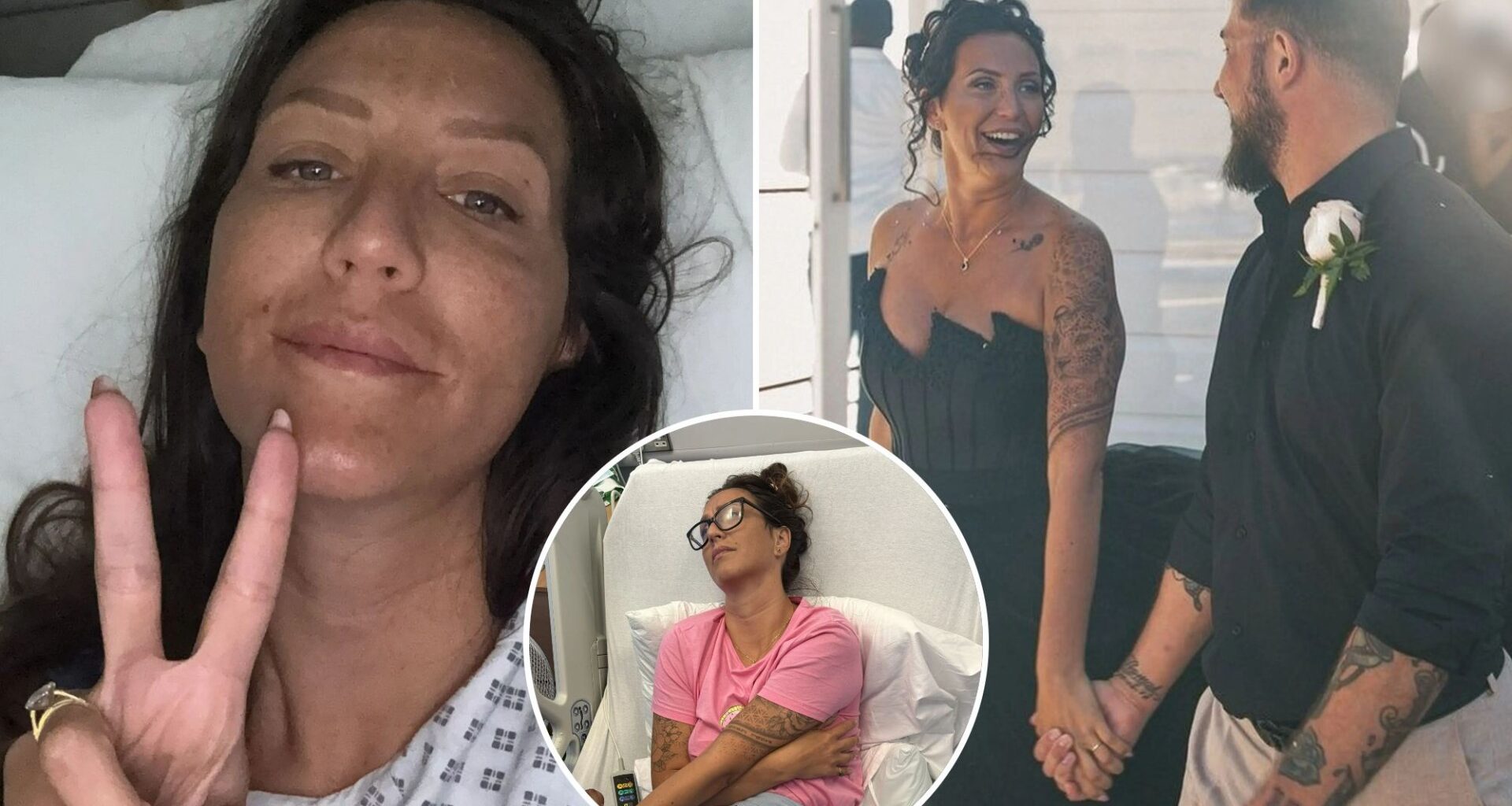 Newlyweds unable to romp on wedding night after bride's 'gym injury' EXPLODED in her groin leaving her hours from death