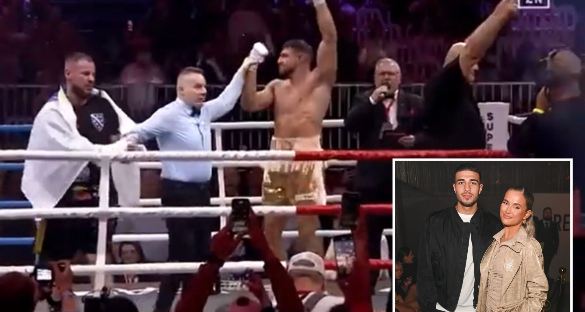 Tommy Fury dedicates win to 'my sweetheart' Molly-Mae after making emotional boxing return following 18-month layoff