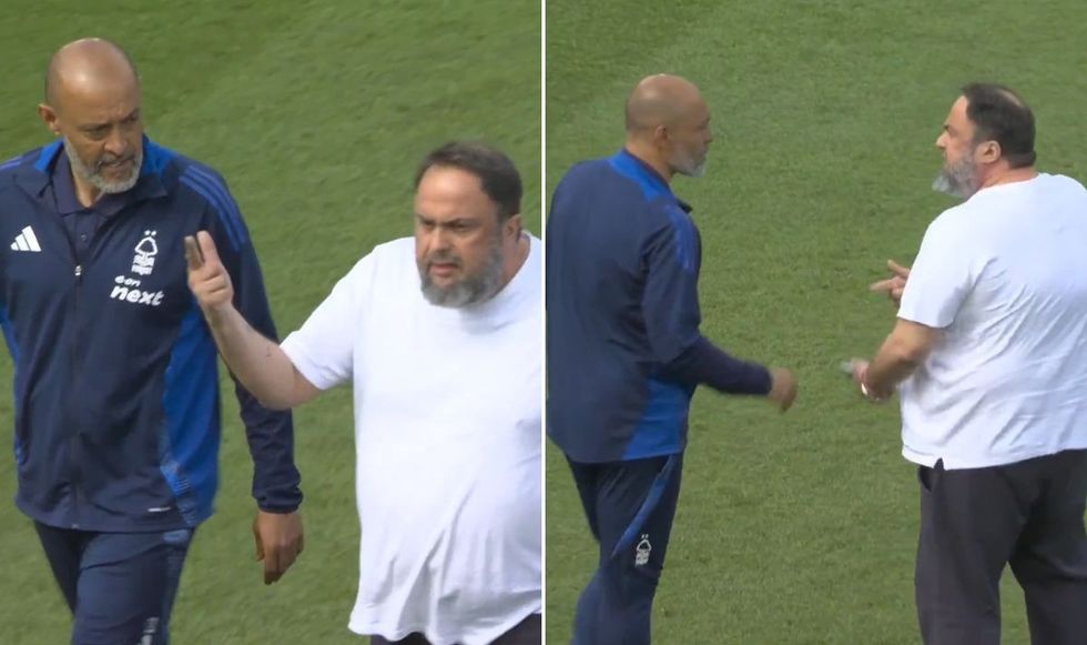 Nottingham Forest owner Evangelos Marinakis stormed onto the pitch to confront manager Nuno Espirito Santo