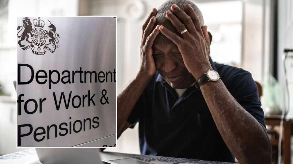 Older man looking worried and DWP