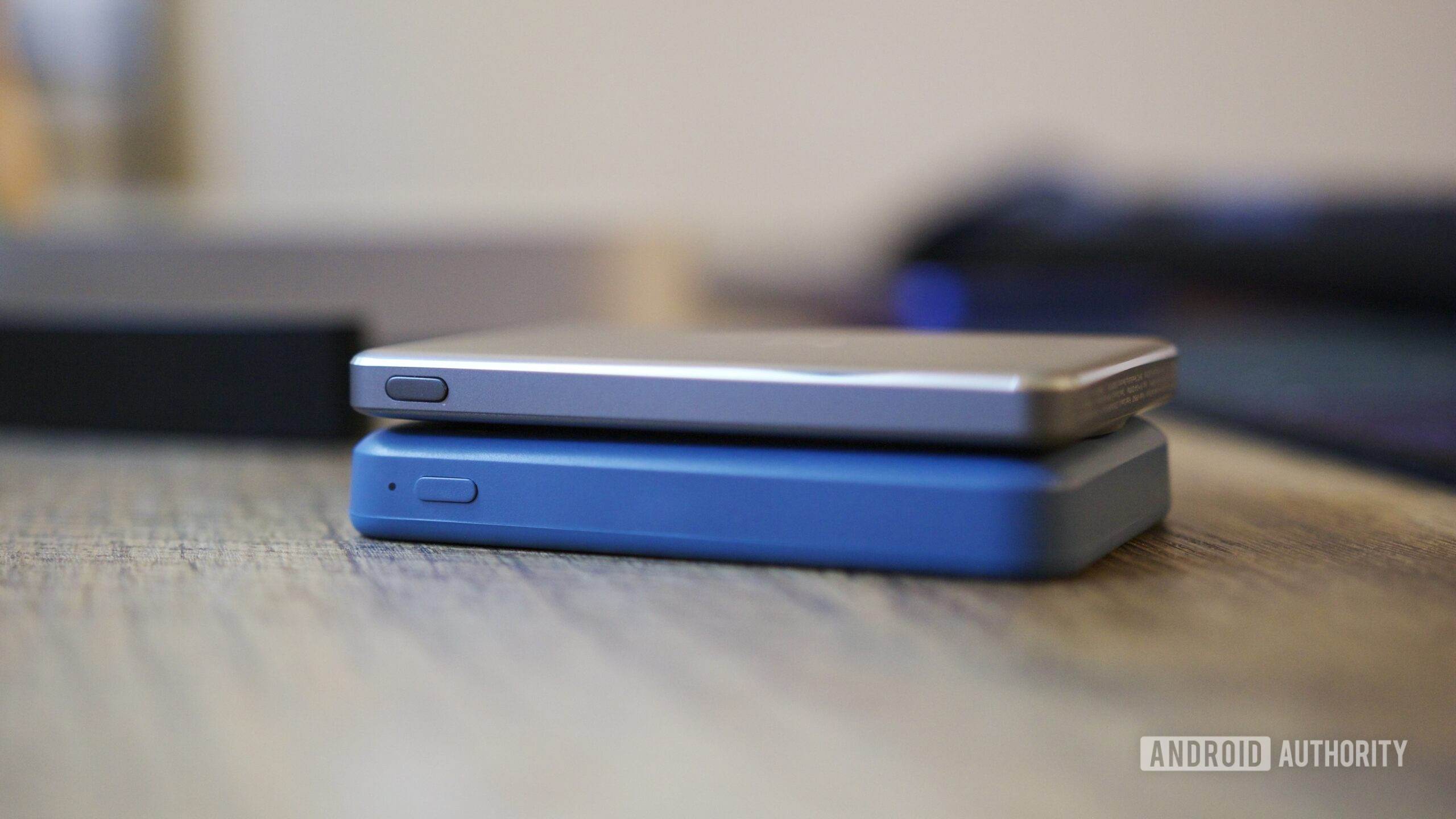 The OnePlus Slim Magnetic Power Bank next to a Belkin power bank.